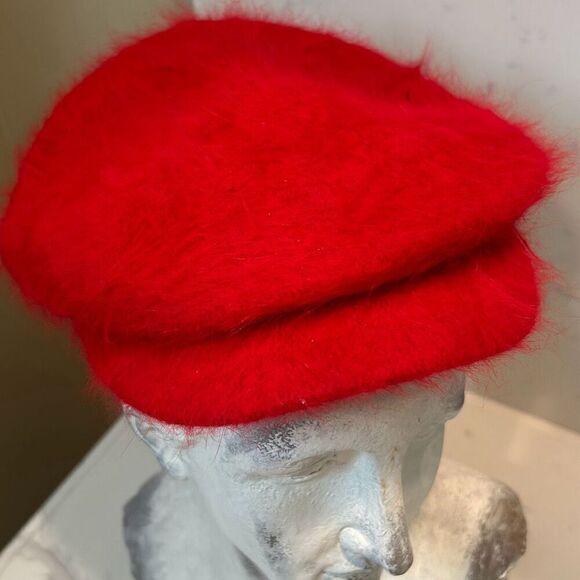 Red Fuzzy Red Wool Hat - Picture 2 of 5